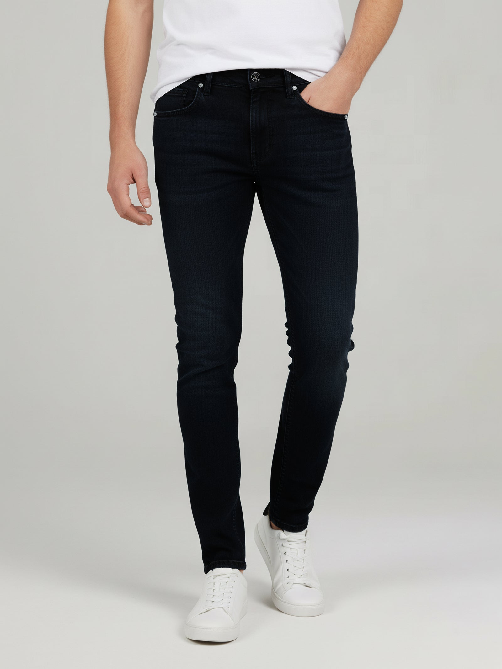 Celio* Solid Slim Fit Cotton Men Black Jeans