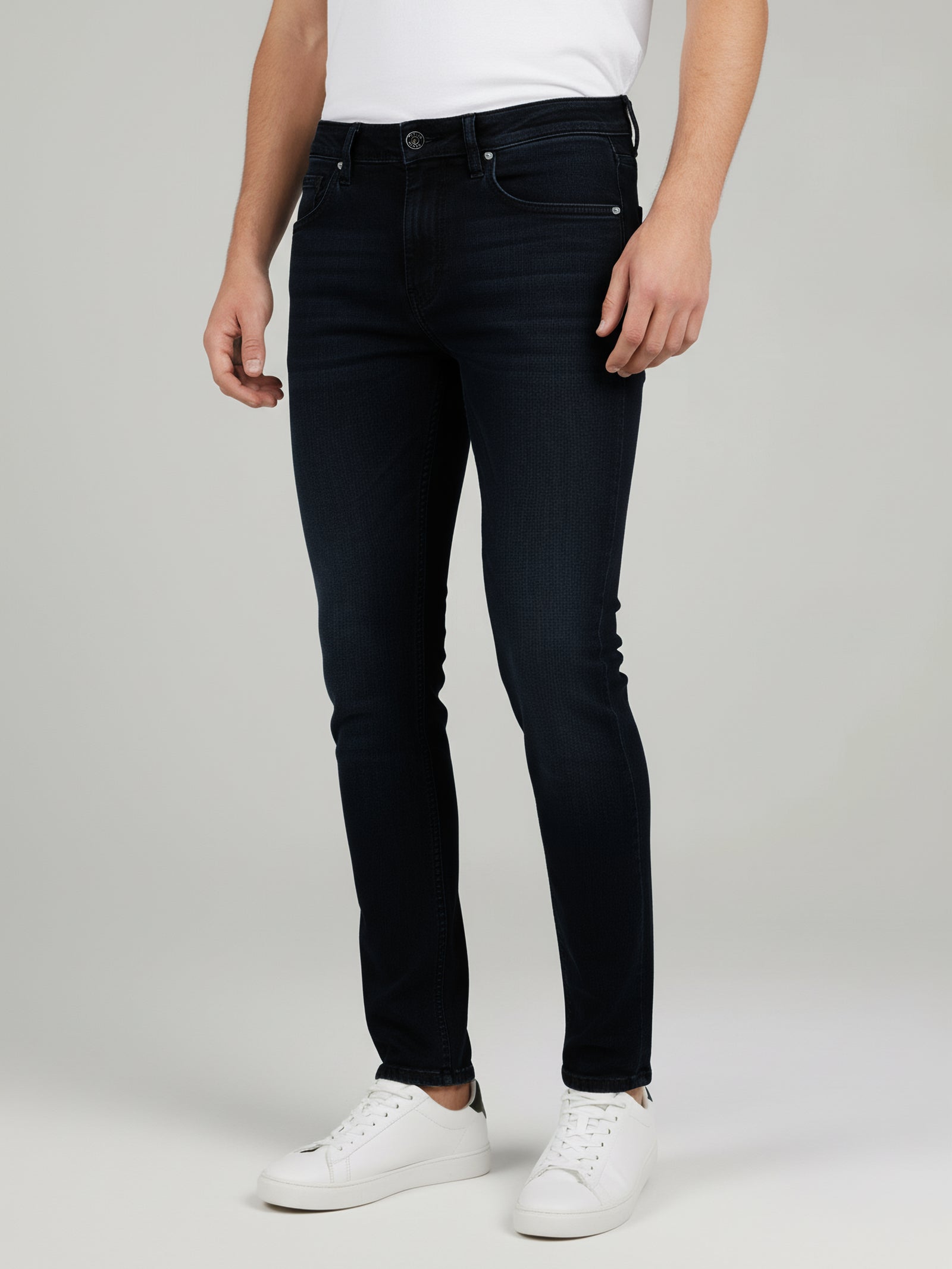 Celio* Solid Slim Fit Cotton Men Black Jeans