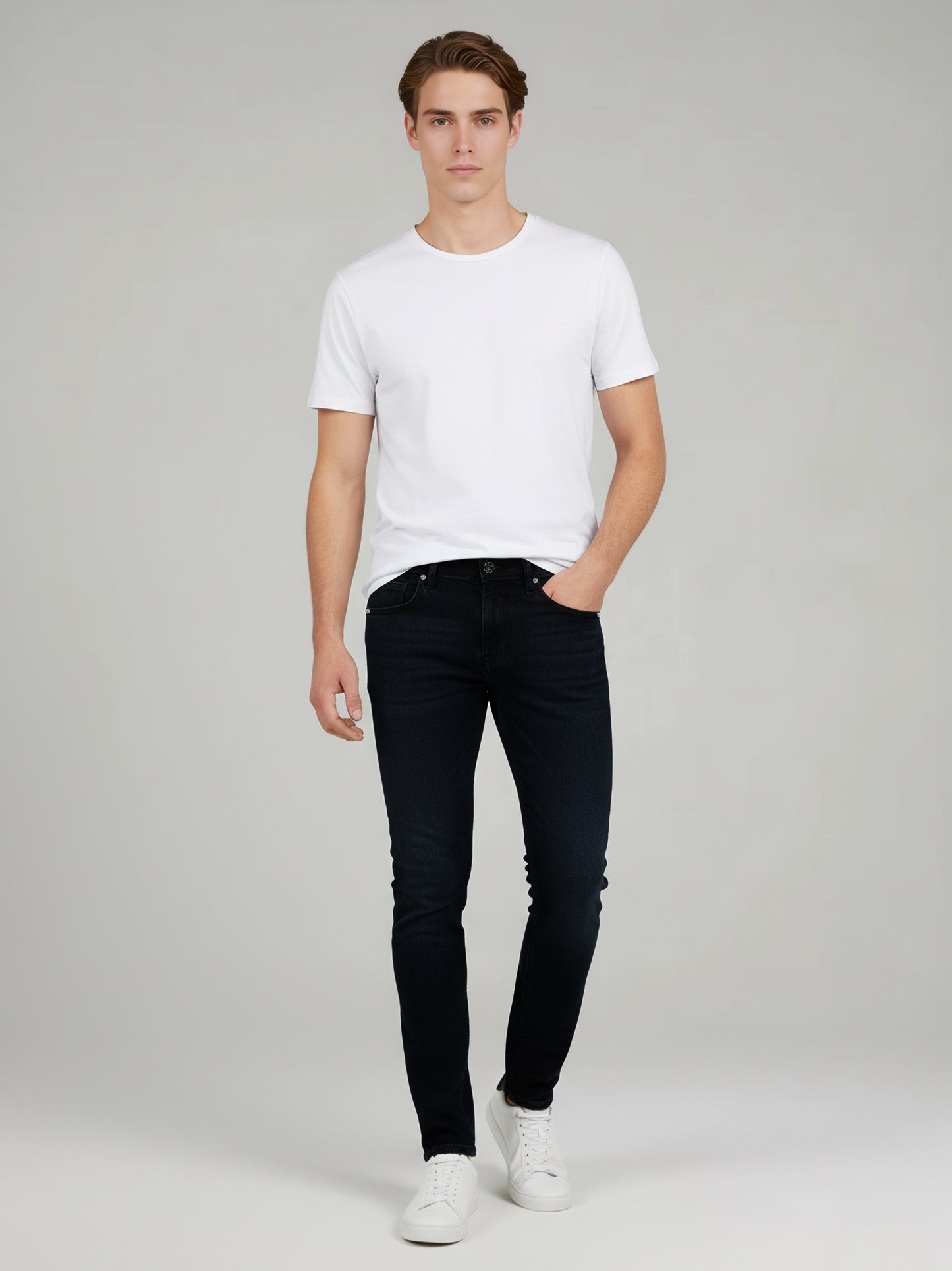 Celio* Men Black Solid Slim Fit Cotton Jeans