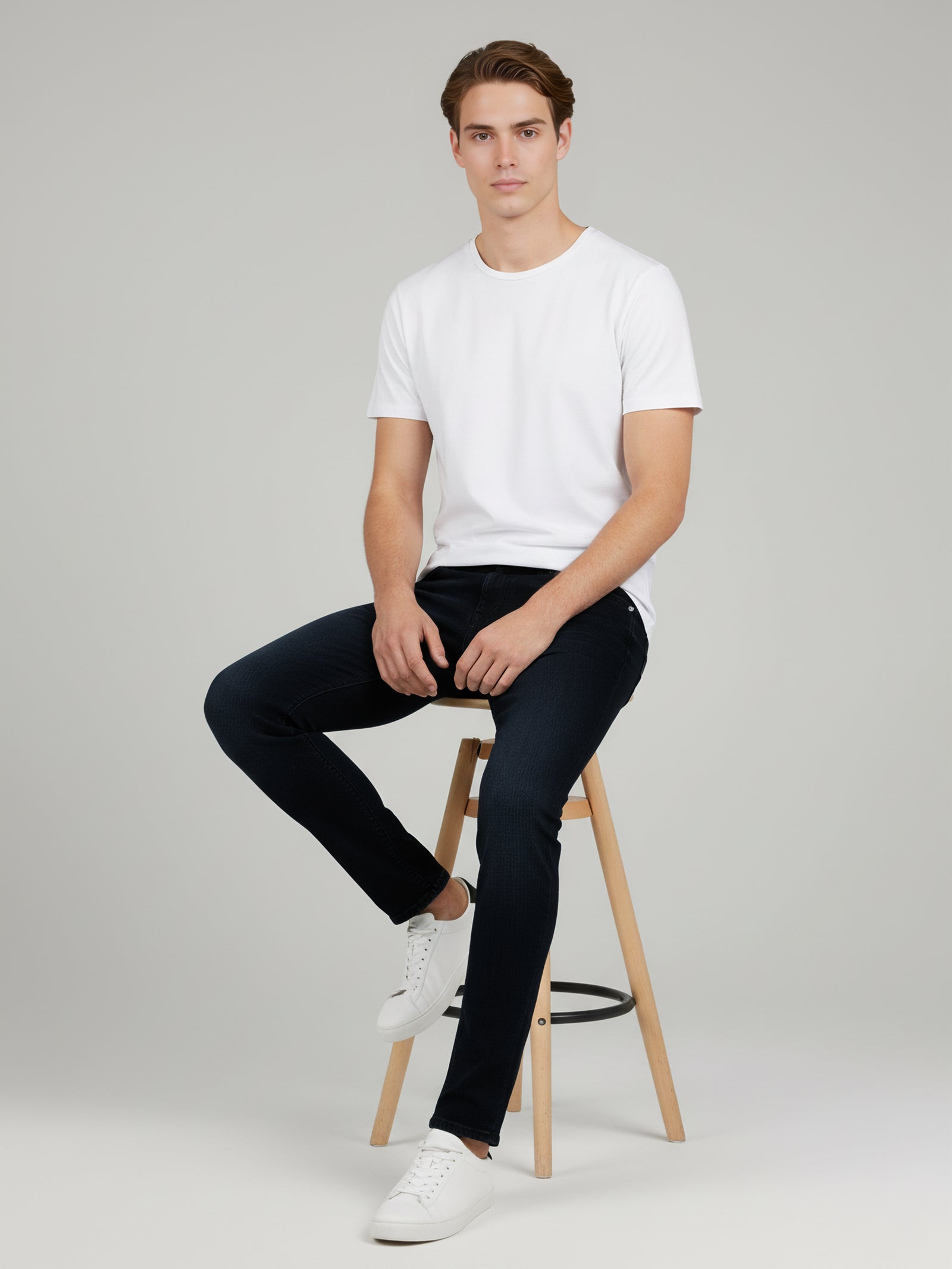 Celio* Solid Slim Fit Cotton Men Black Jeans