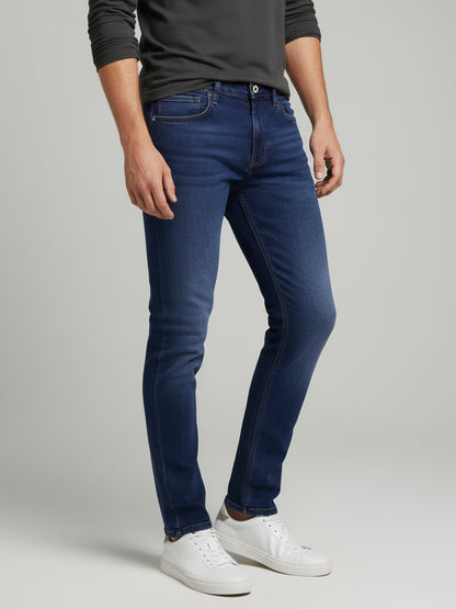 Celio* Men Blue Solid Slim Fit Cotton Jeans