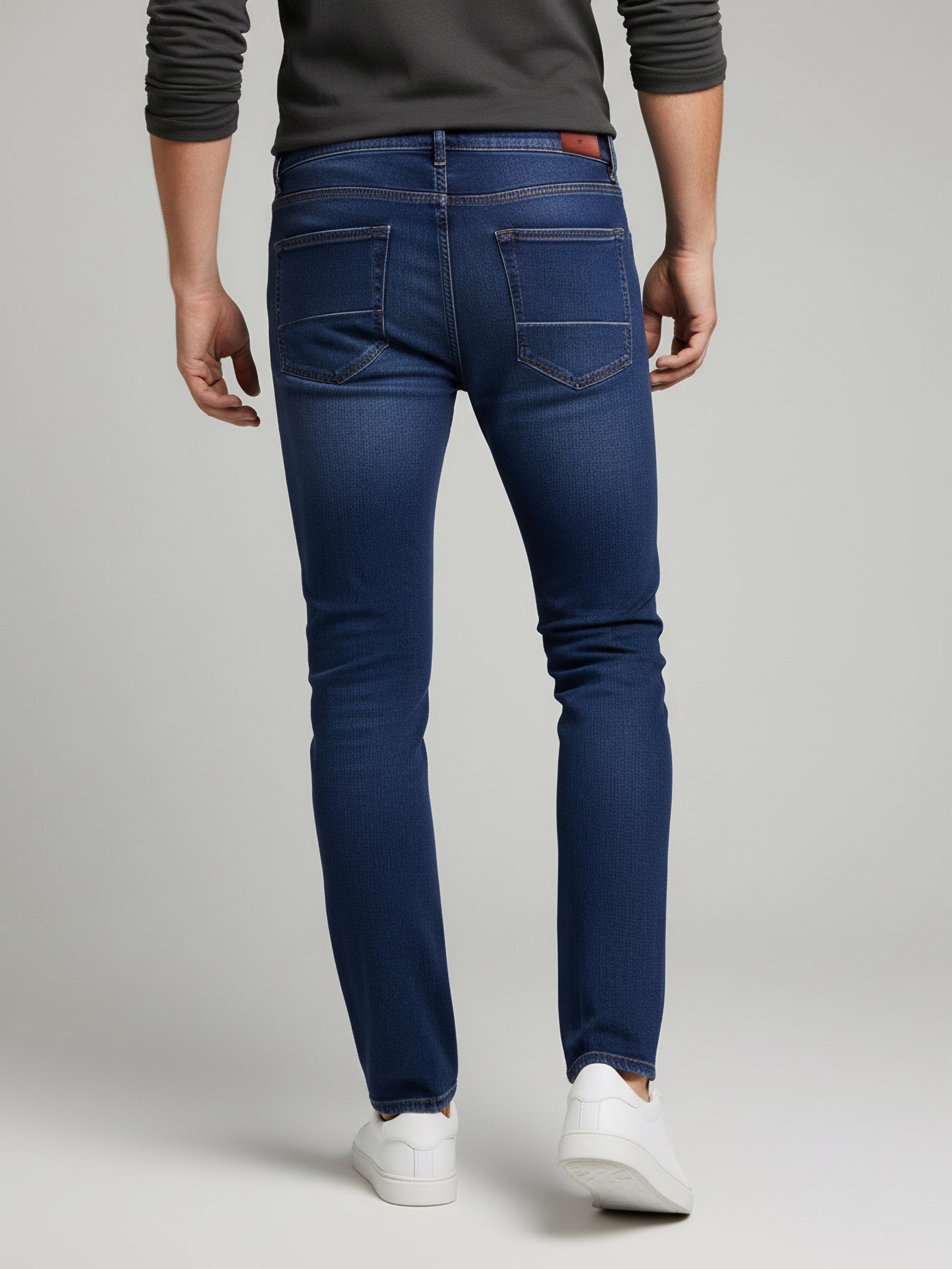 Celio* Men Slim Fit Blue Solid Cotton Jeans