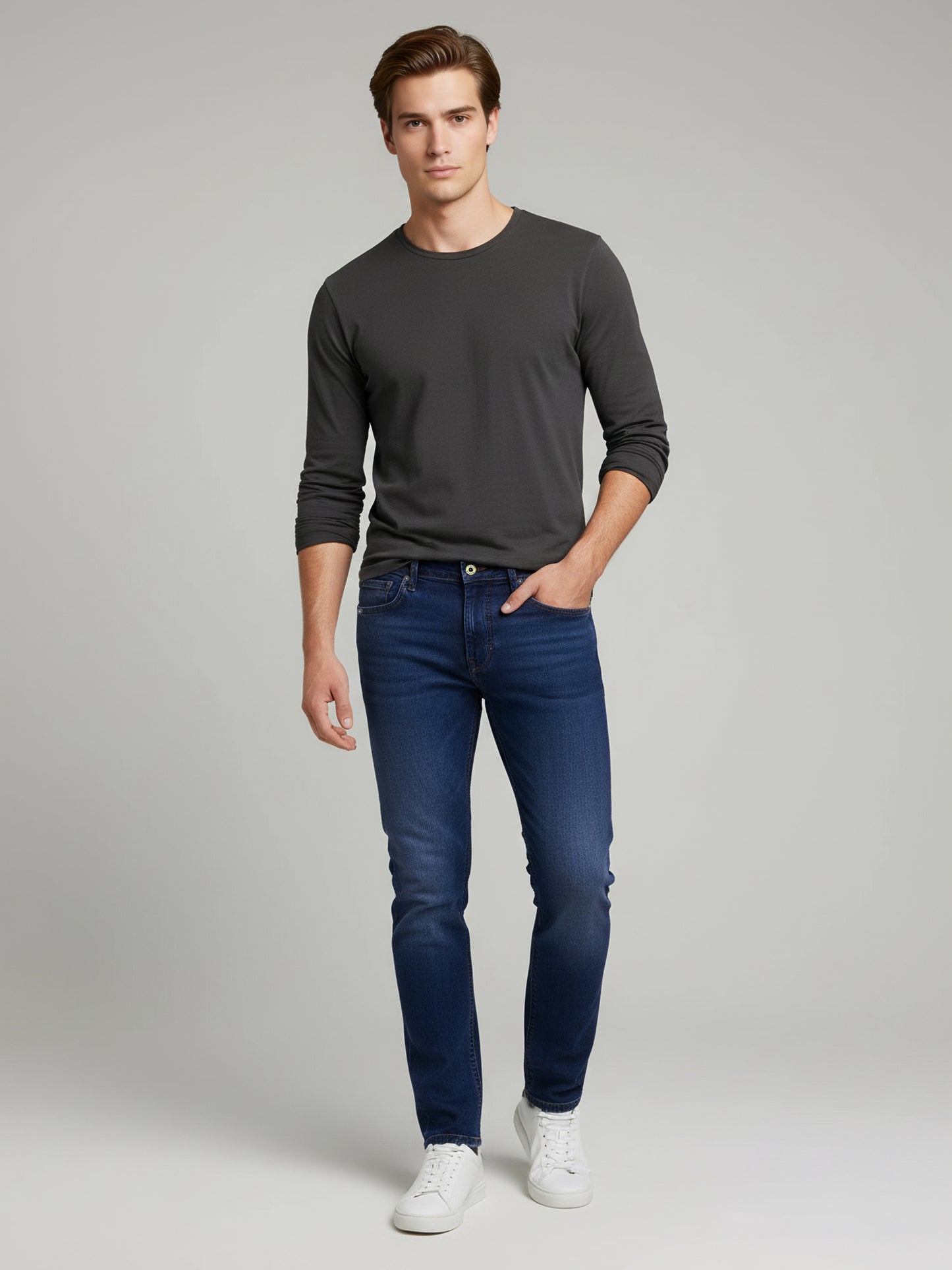 Celio* Men Blue Solid Slim Fit Cotton Jeans