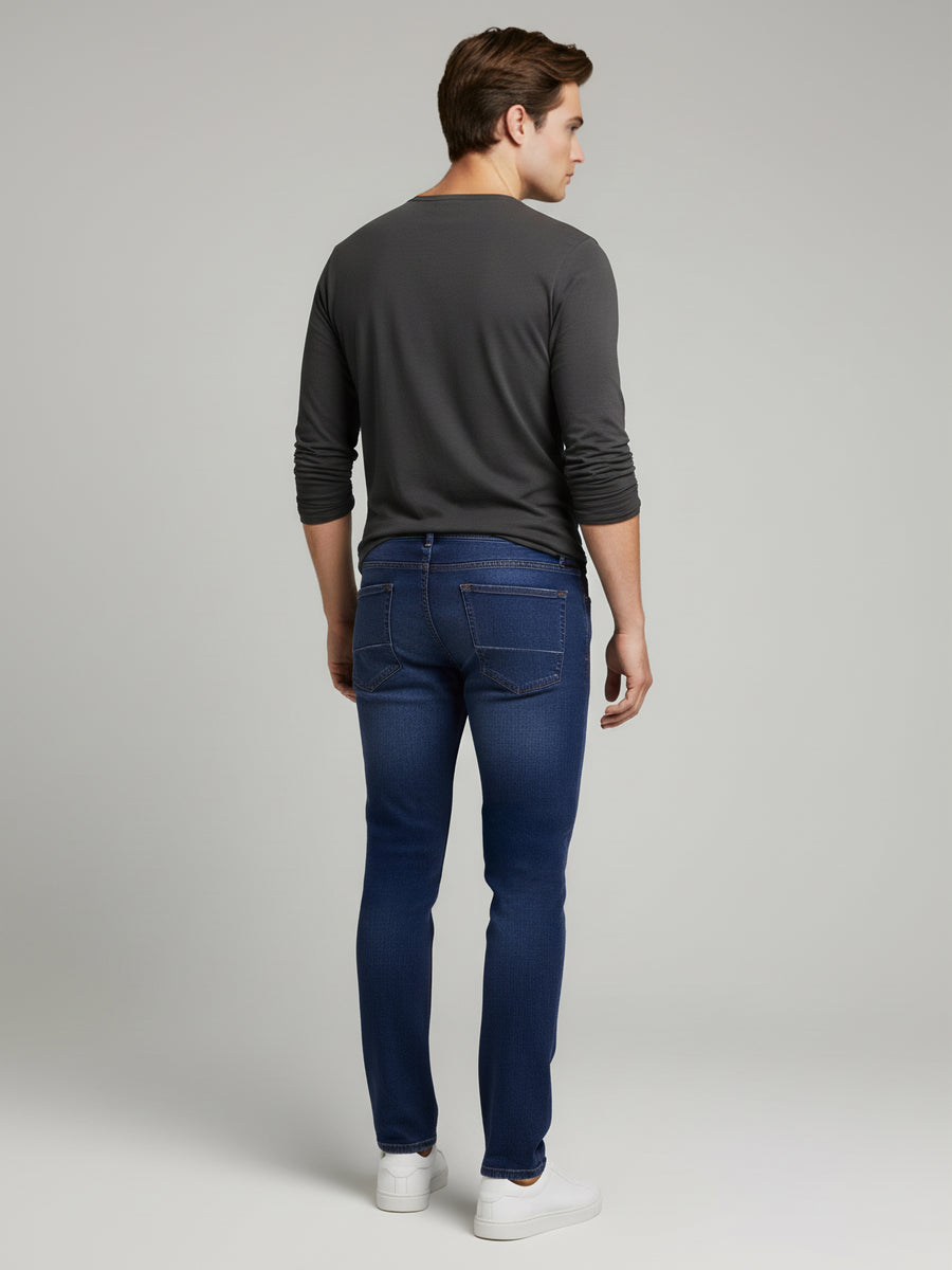Celio* Men Slim Fit Blue Solid Cotton Jeans
