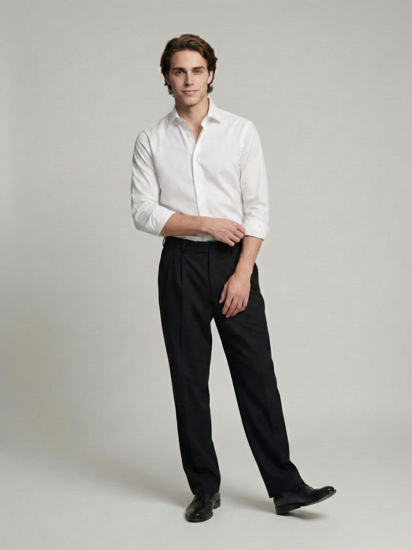 Celio* Men Black Solid Baggy Fit Polyester Trousers