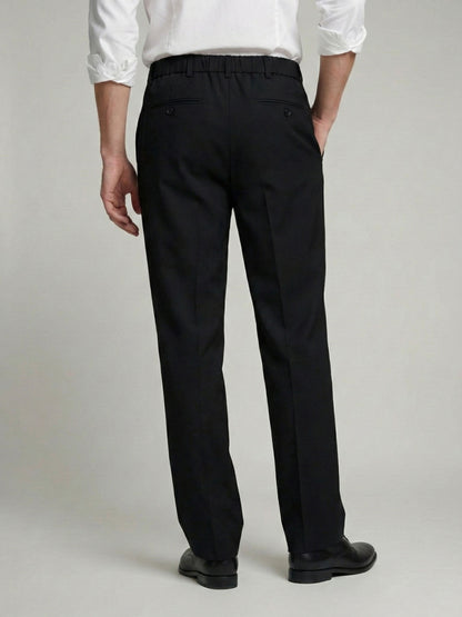 Celio* Men Black Solid Baggy Fit Polyester Trousers