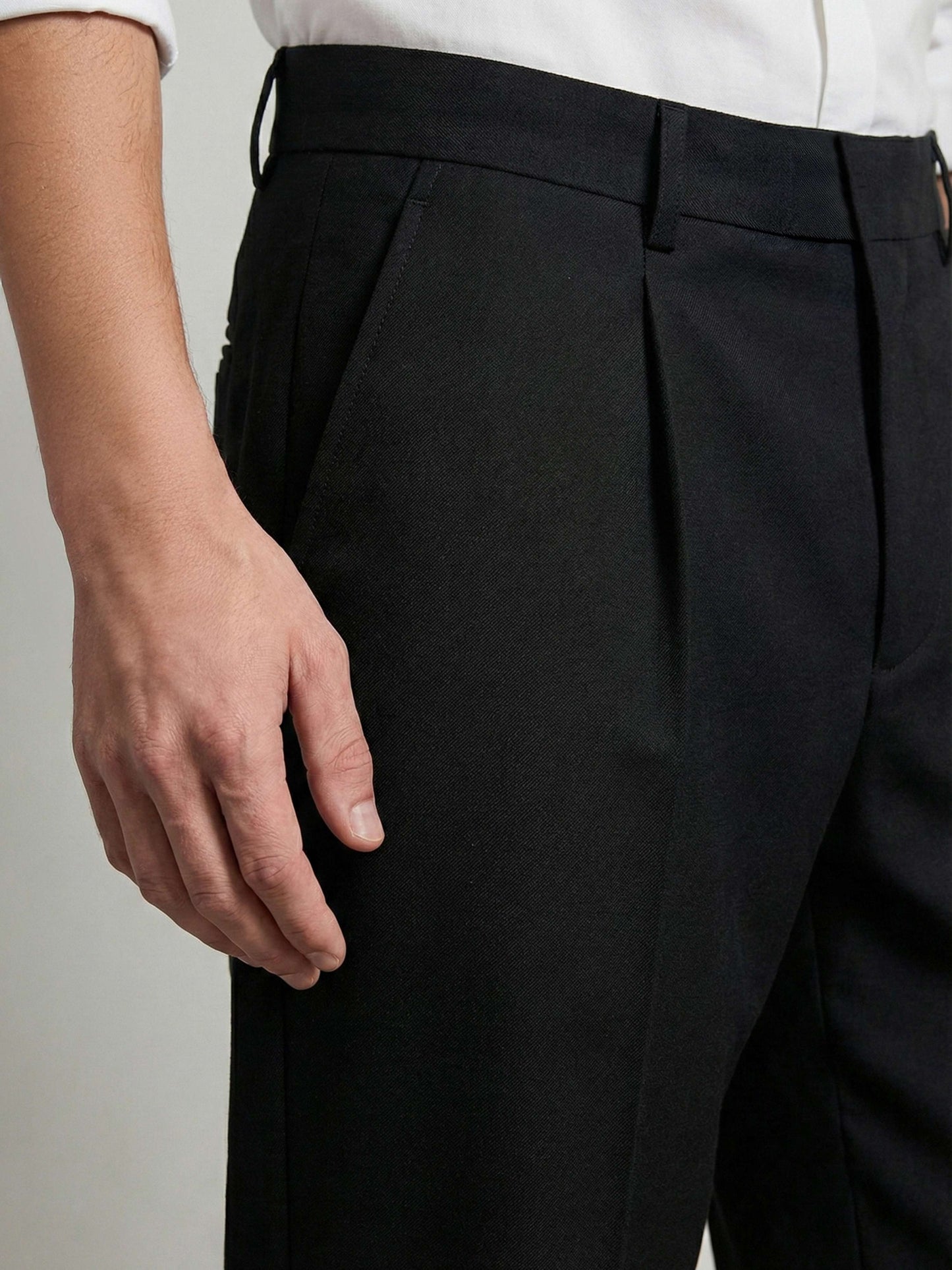 Celio* Men Black Solid Baggy Fit Polyester Trousers