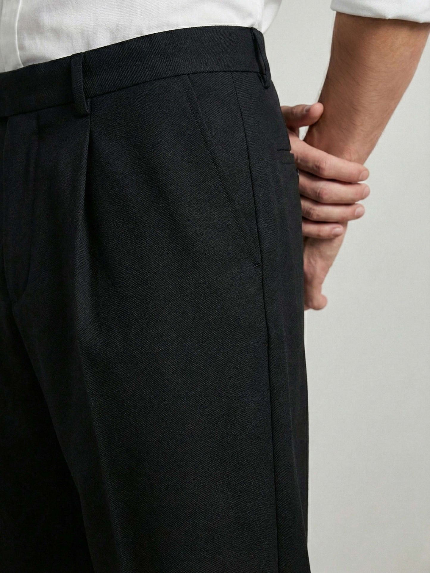 Celio* Men Black Solid Baggy Fit Polyester Trousers