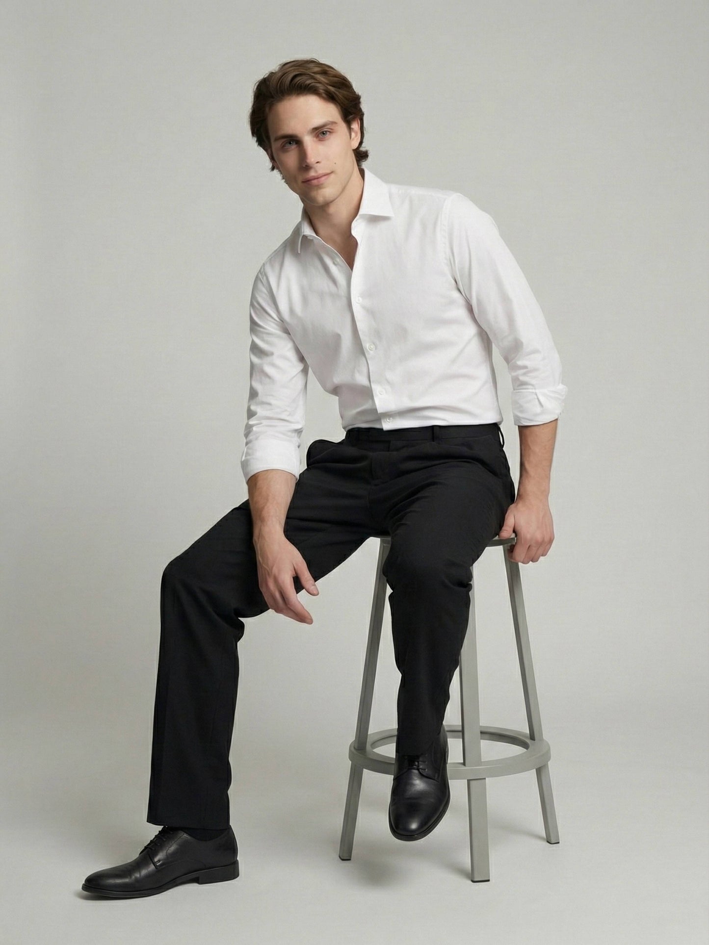 Celio* Men Black Solid Baggy Fit Polyester Trousers