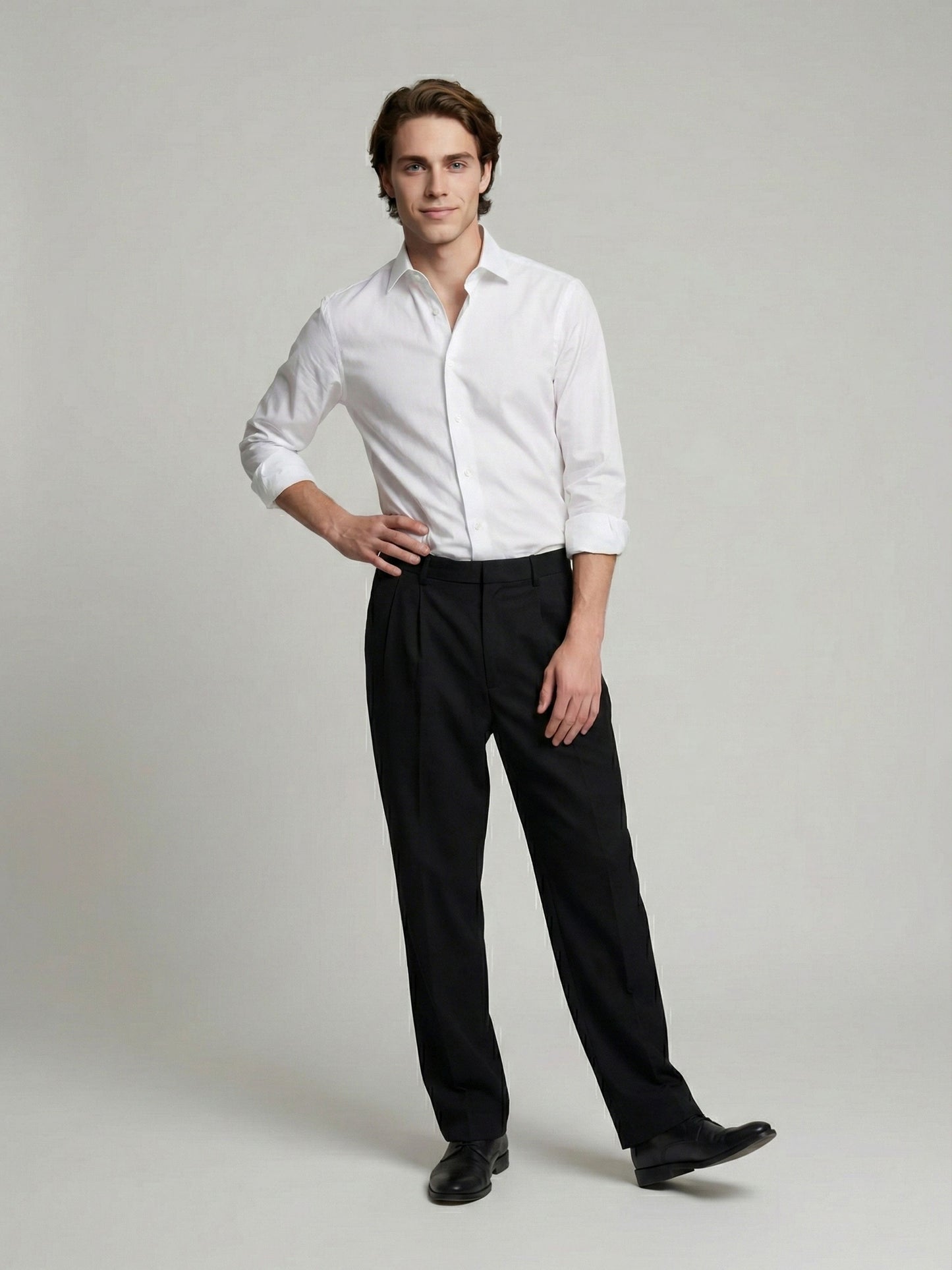 Celio* Men Black Solid Baggy Fit Polyester Trousers