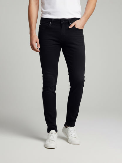 Celio* Men  Black Solid Slim Fit Cotton Jeans
