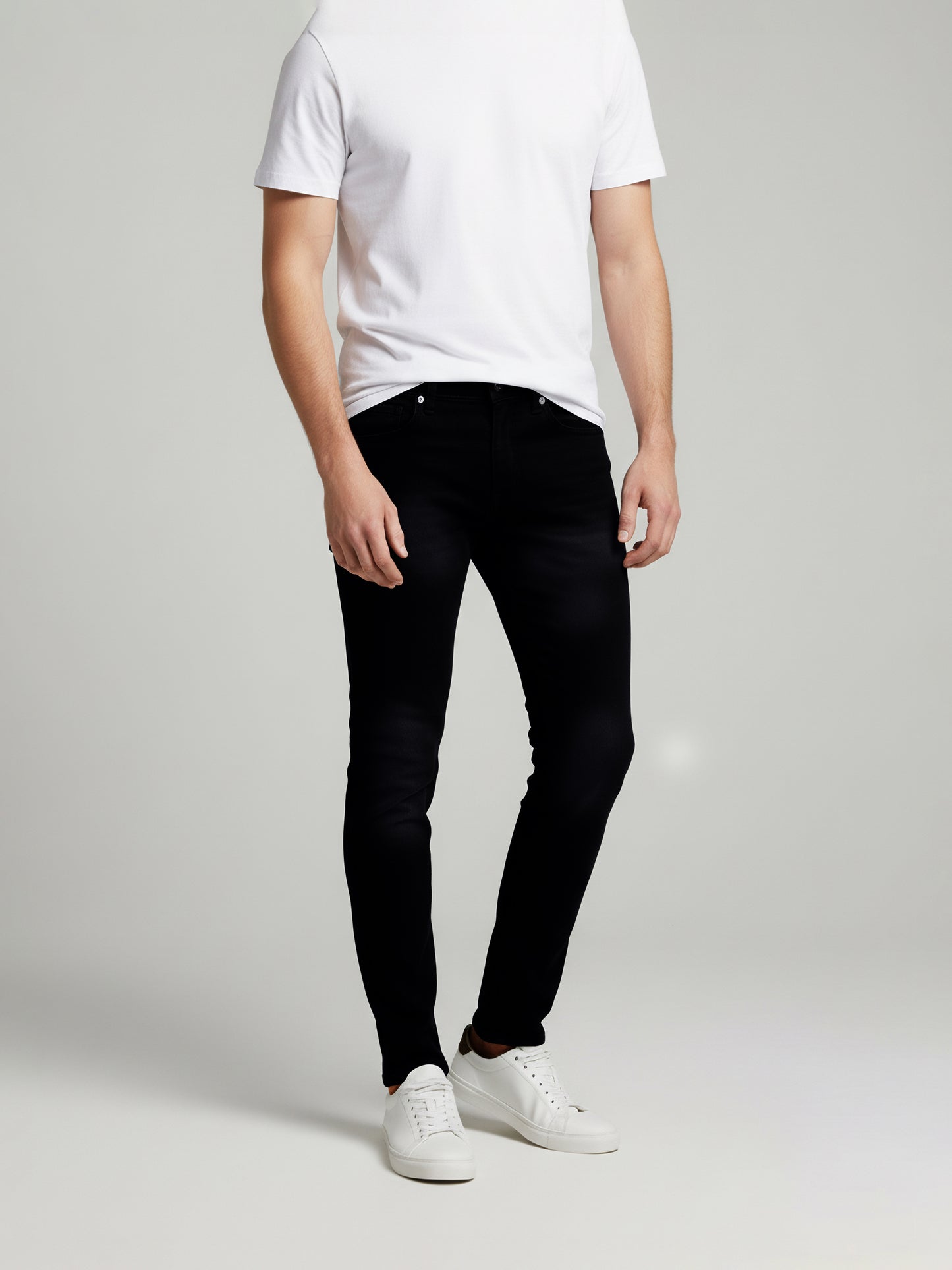 Celio* Men  Black Solid Slim Fit Cotton Jeans