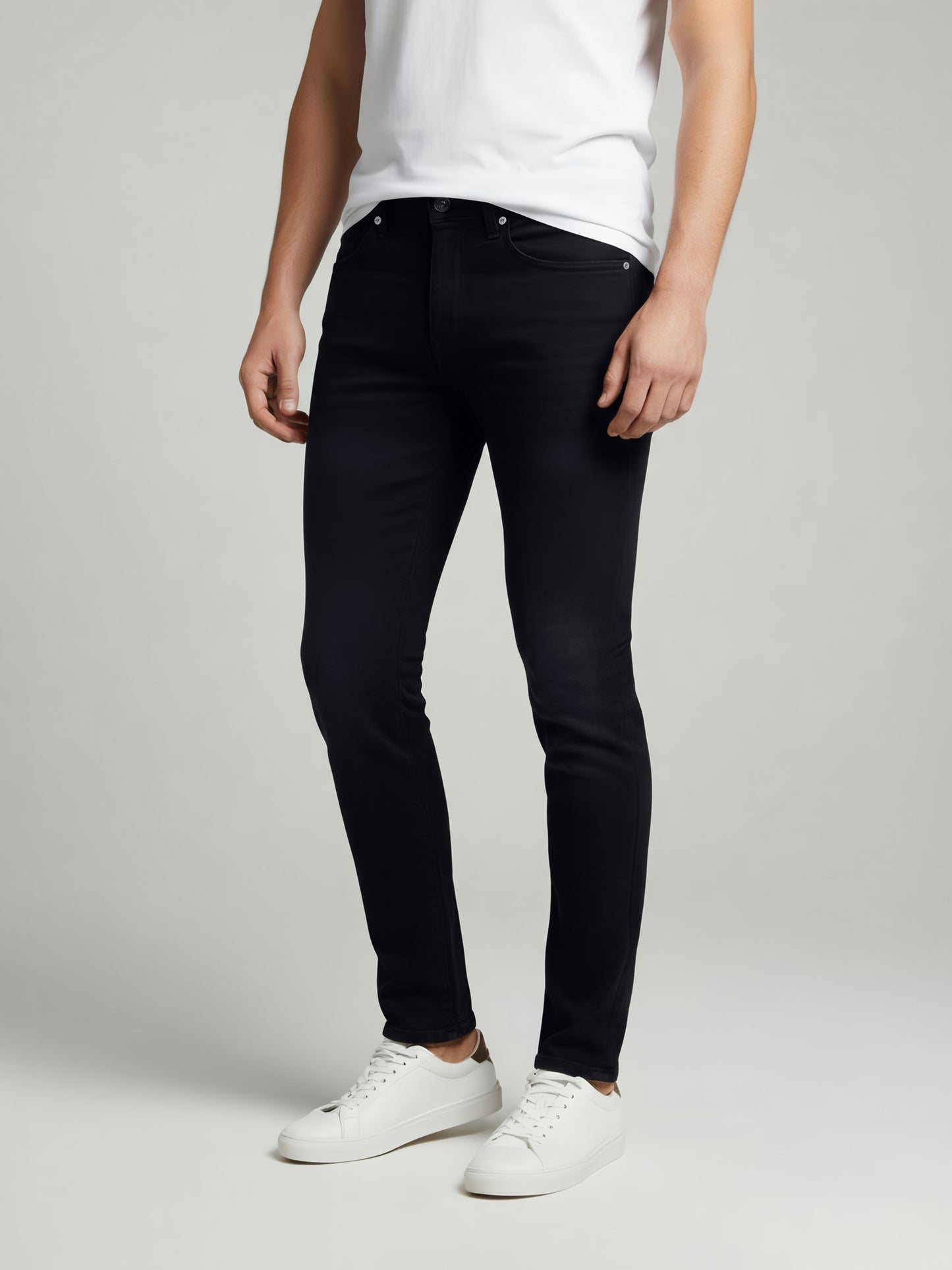 Celio* Men  Black Solid Slim Fit Cotton Jeans