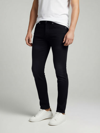 Celio* Men  Black Solid Slim Fit Cotton Jeans