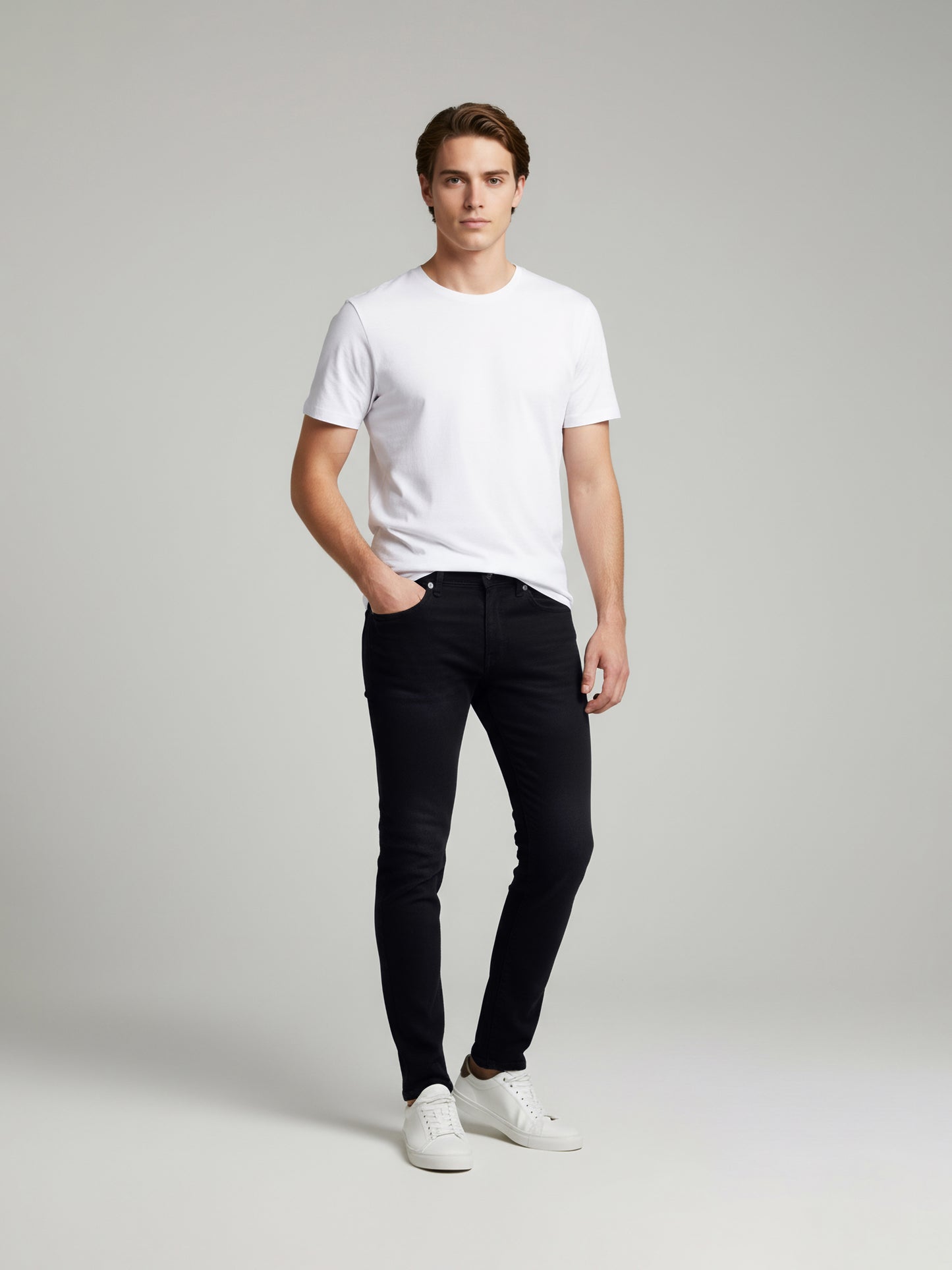 Celio* Men  Black Solid Slim Fit Cotton Jeans