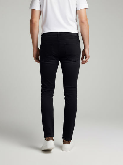 Celio* Men  Black Solid Slim Fit Cotton Jeans