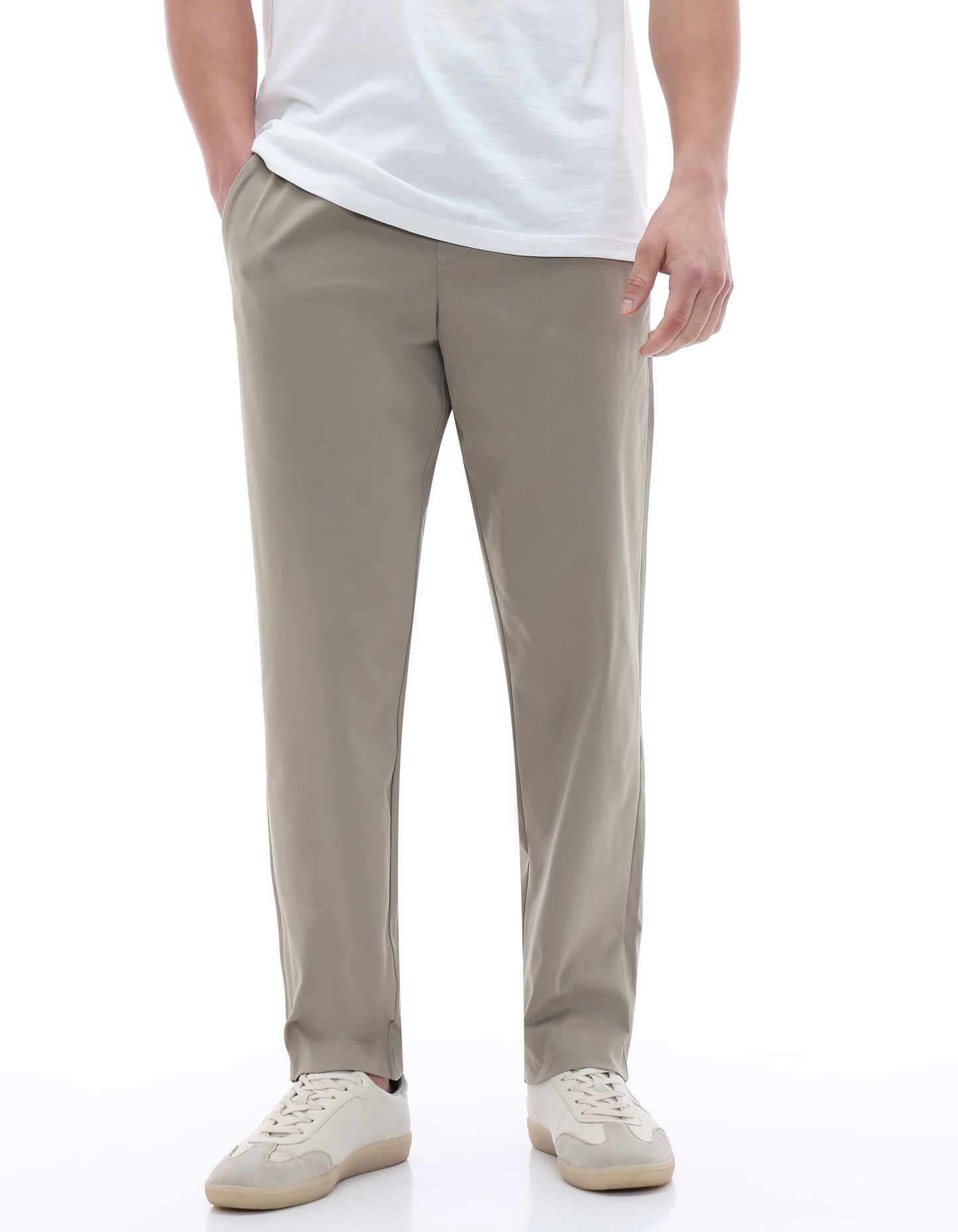 Celio* Men Olive Slim Fit Polyester Trousers