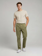 Celio* Men Olive Slim Fit Polyester Trousers