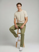 Celio* Men Olive Slim Fit Polyester Trousers