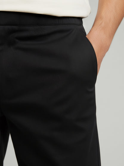 Celio* Men Black Solid Slim Fit Polyester Trousers