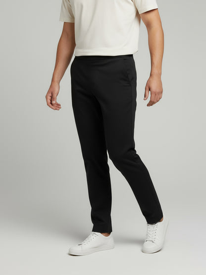Celio* Men Black Solid Slim Fit Polyester Trousers
