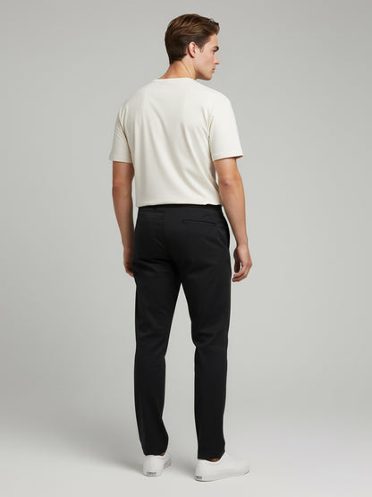 Celio* Men Black Solid Slim Fit Polyester Trousers