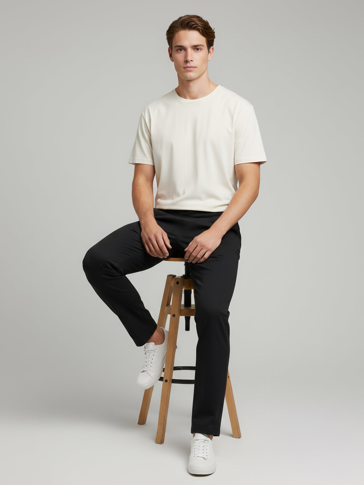 Celio* Men Black Solid Slim Fit Polyester Trousers