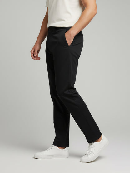 Celio* Men Black Solid Slim Fit Polyester Trousers