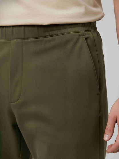 Celio* Polyester Slim Fit Men Olive Solid Trousers