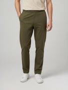 Celio* Polyester Slim Fit Men Olive Solid Trousers
