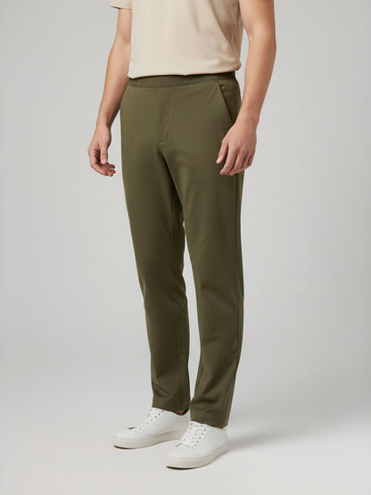 Celio* Polyester Slim Fit Men Olive Solid Trousers