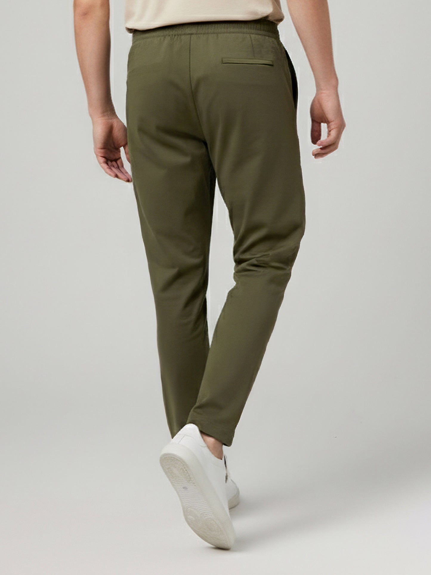 Celio* Polyester Slim Fit Men Olive Solid Trousers