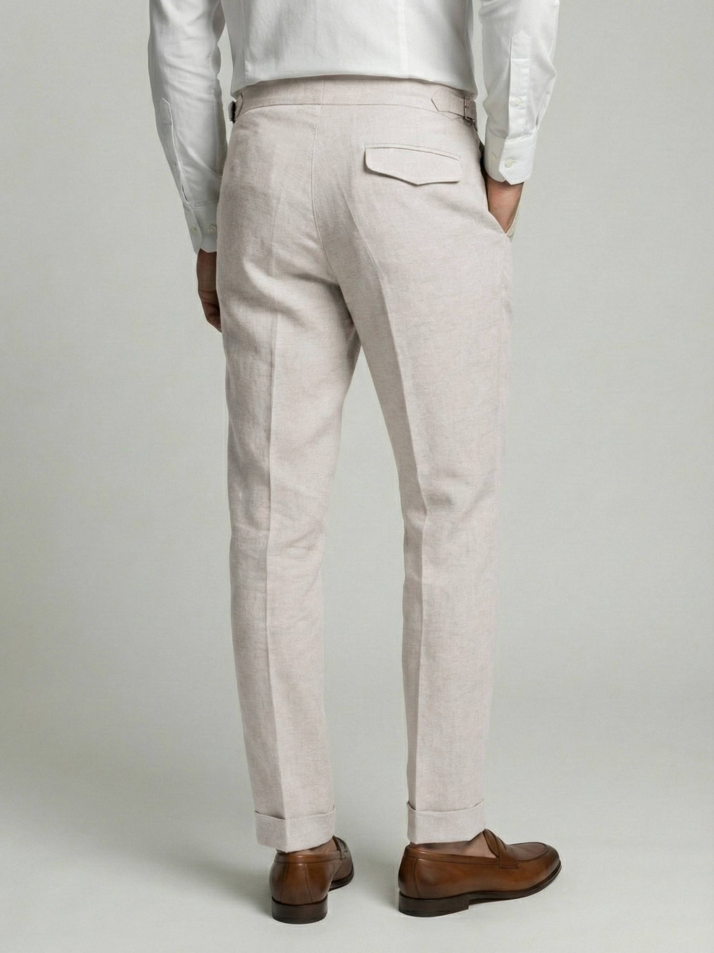 Celio* Men Off White Checked Slim Fit Cotton Trousers