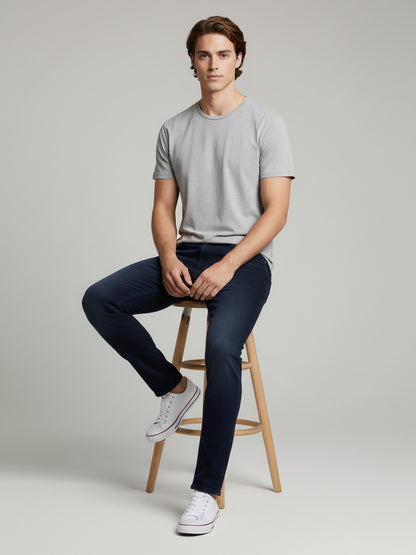 Celio Men Blue Solid Slim Fit Cotton Jeans