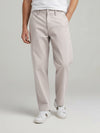 Celio* Men Beige Solid Relaxed Fit Cotton Trousers