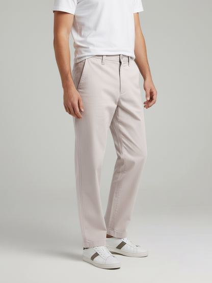 Celio* Men Beige Solid Relaxed Fit Cotton Trousers