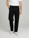 Celio* Men Black Solid Relaxed Fit Cotton Trousers