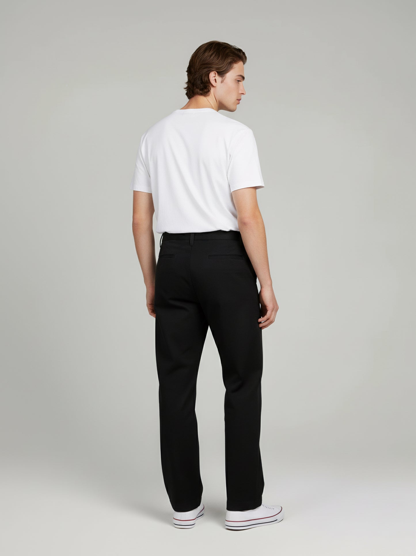 Celio* Men Black Solid Relaxed Fit Cotton Trousers