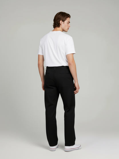 Celio* Men Black Solid Relaxed Fit Cotton Trousers
