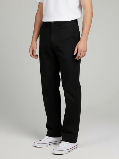 Celio* Men Black Solid Relaxed Fit Cotton Trousers