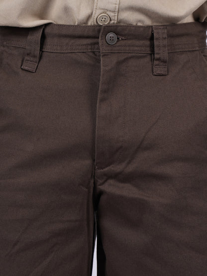 Celio* Men Maroon Solid Baggy Fit Cotton Trousers