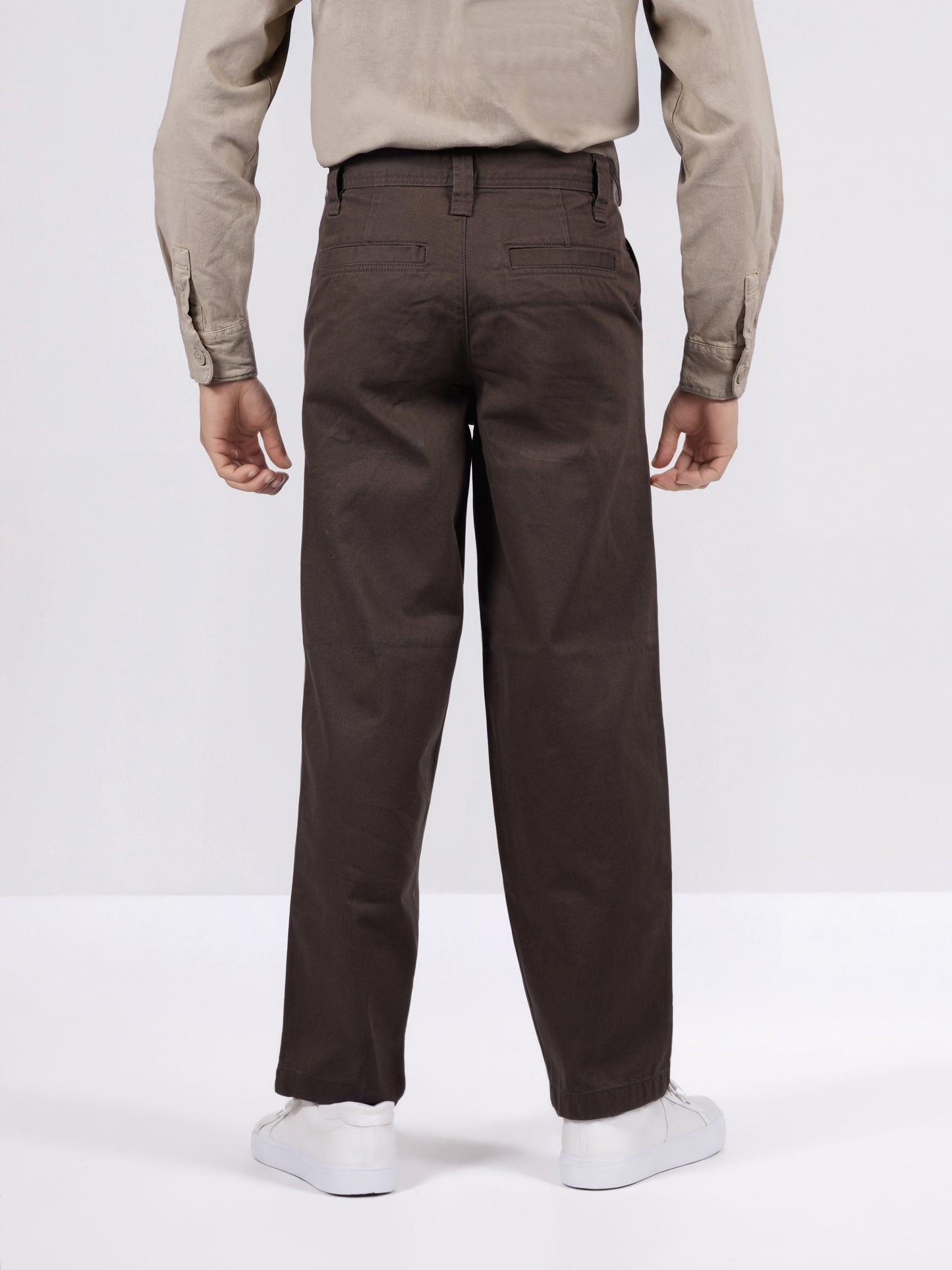 Celio* Men Maroon Solid Baggy Fit Cotton Trousers