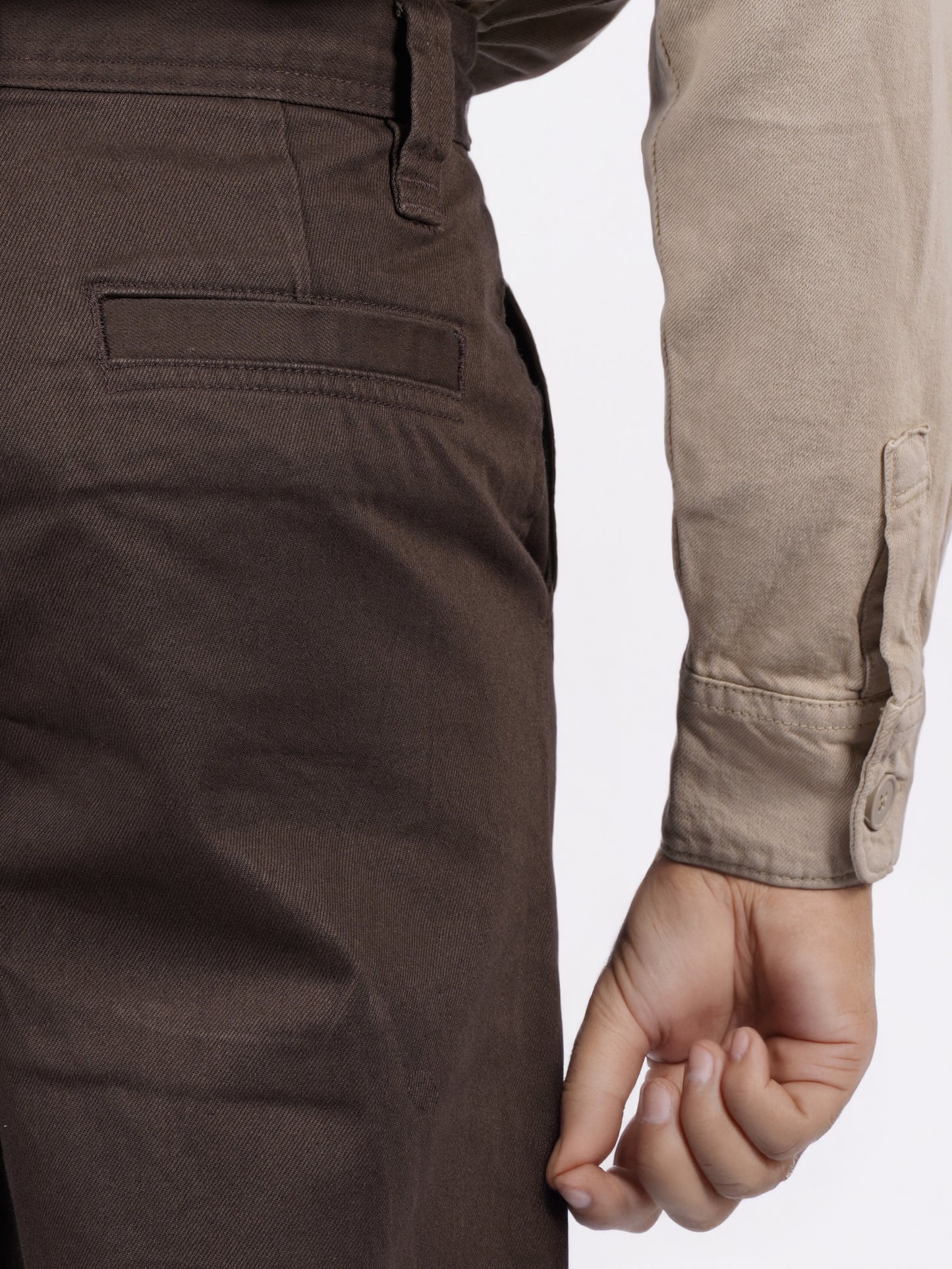 Celio* Men Maroon Solid Baggy Fit Cotton Trousers