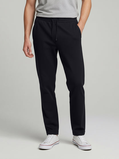 Celio* Men  Navy Blue Solid straight-fit Poly-Blend Trousers