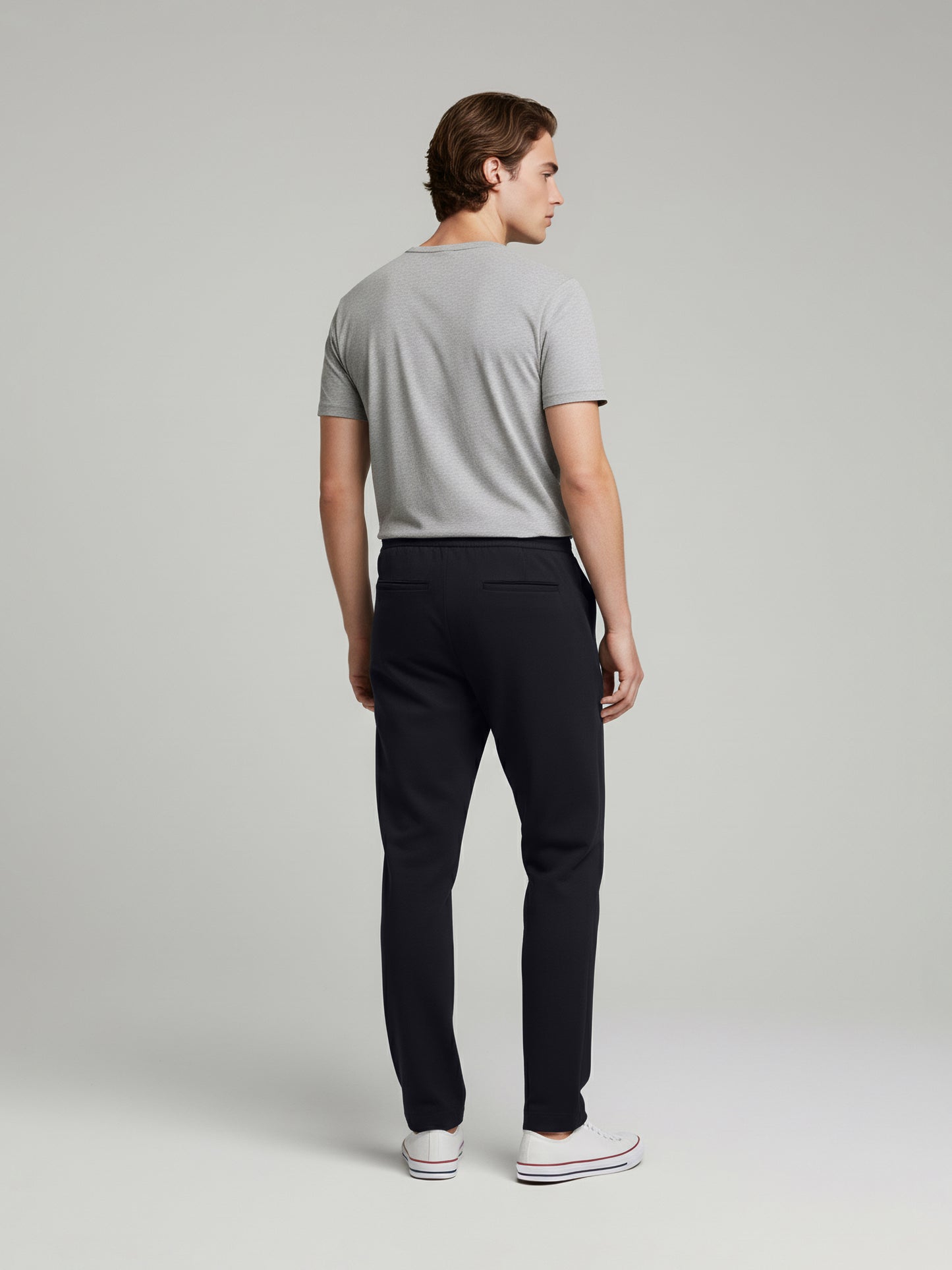 Celio* Men  Navy Blue Solid straight-fit Poly-Blend Trousers