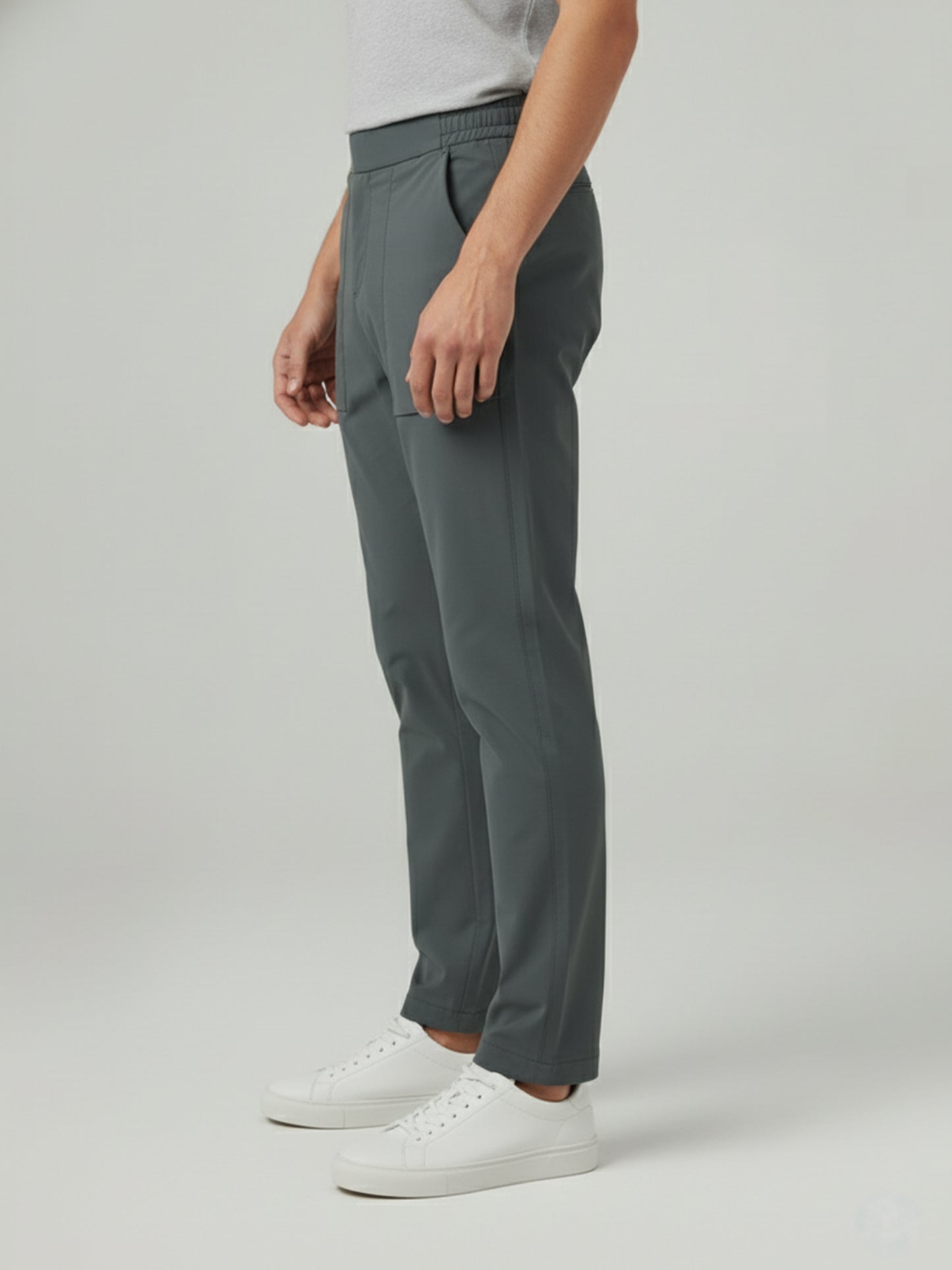 Celio* Men Grey Solid Regular Fit Nylon Trousers