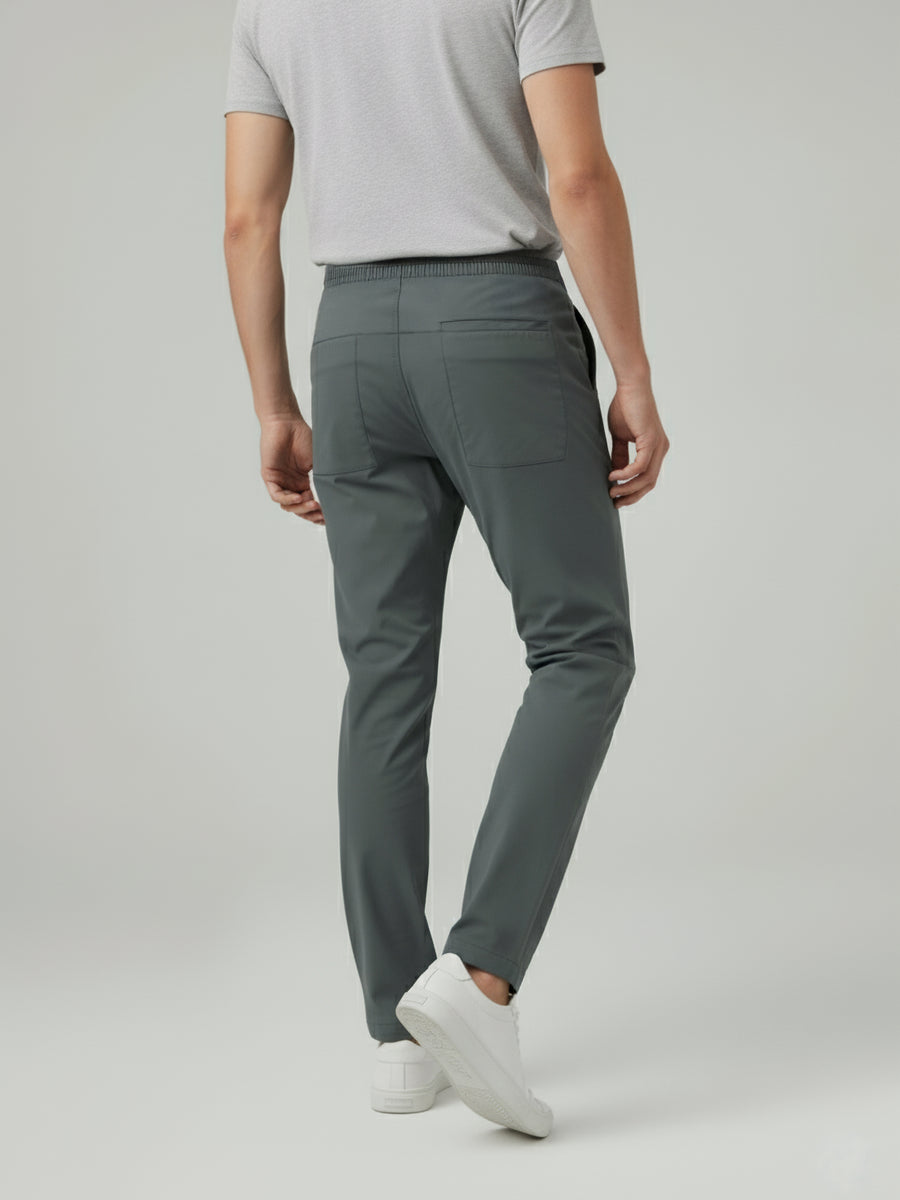 Celio* Men Grey Solid Regular Fit Nylon Trousers
