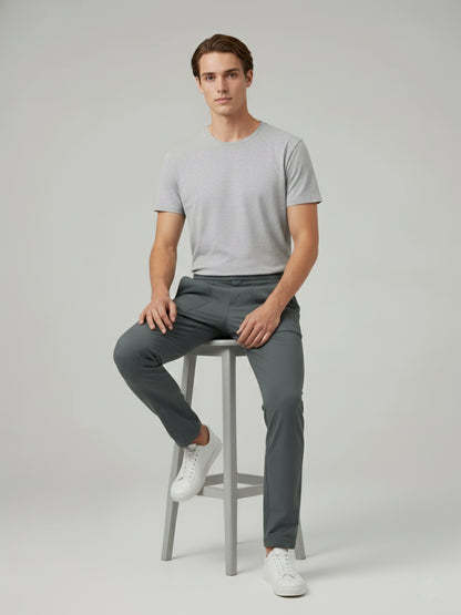 Celio* Men Grey Solid Regular Fit Nylon Trousers
