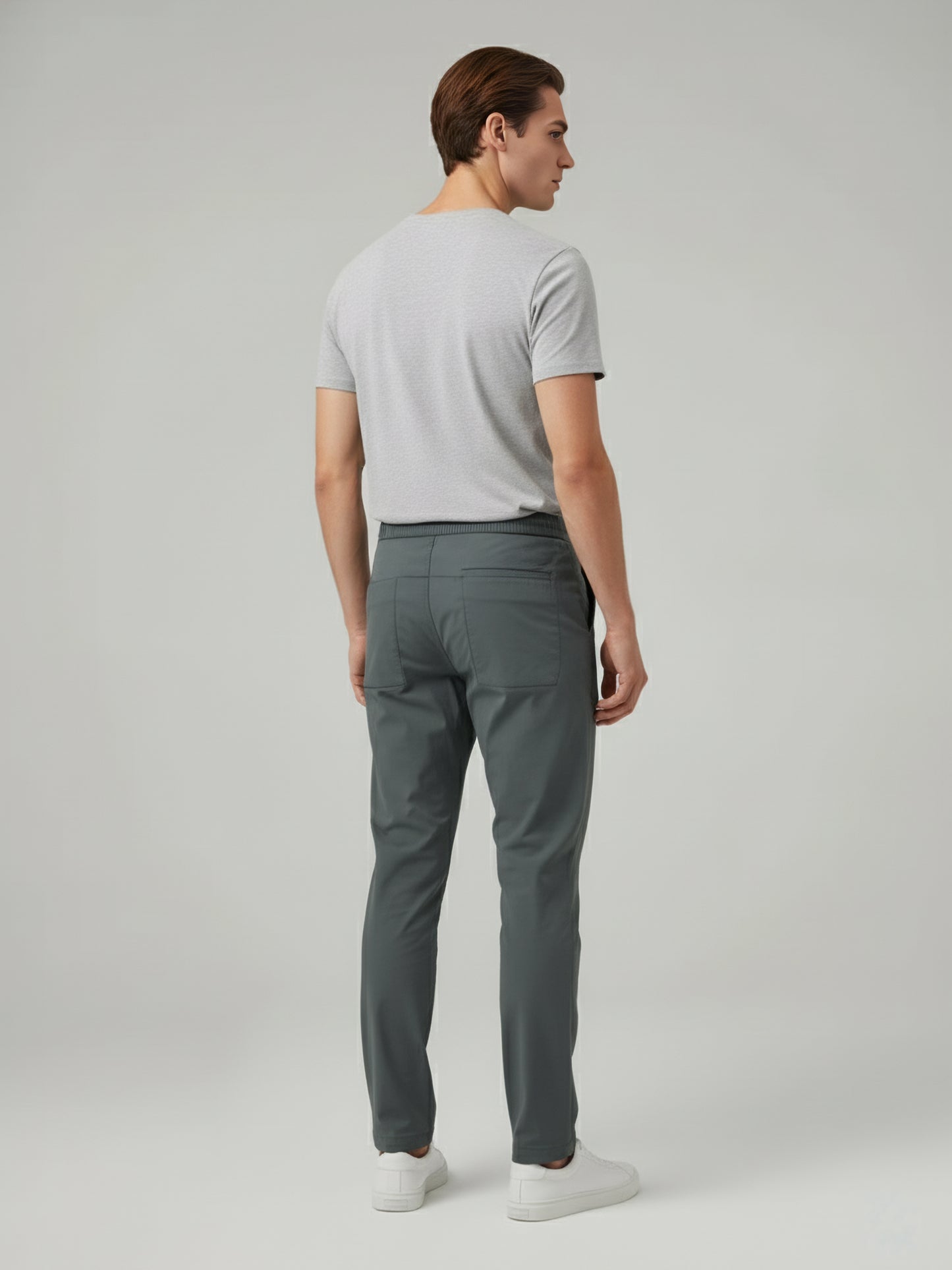 Celio* Men Grey Solid Regular Fit Nylon Trousers