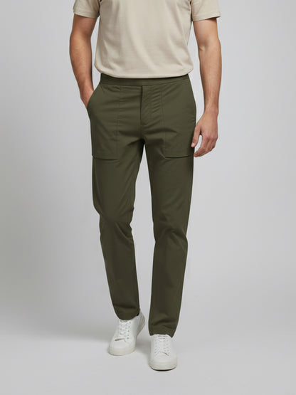 Celio* Men Olive Solid Regular Fit Nylon Trousers